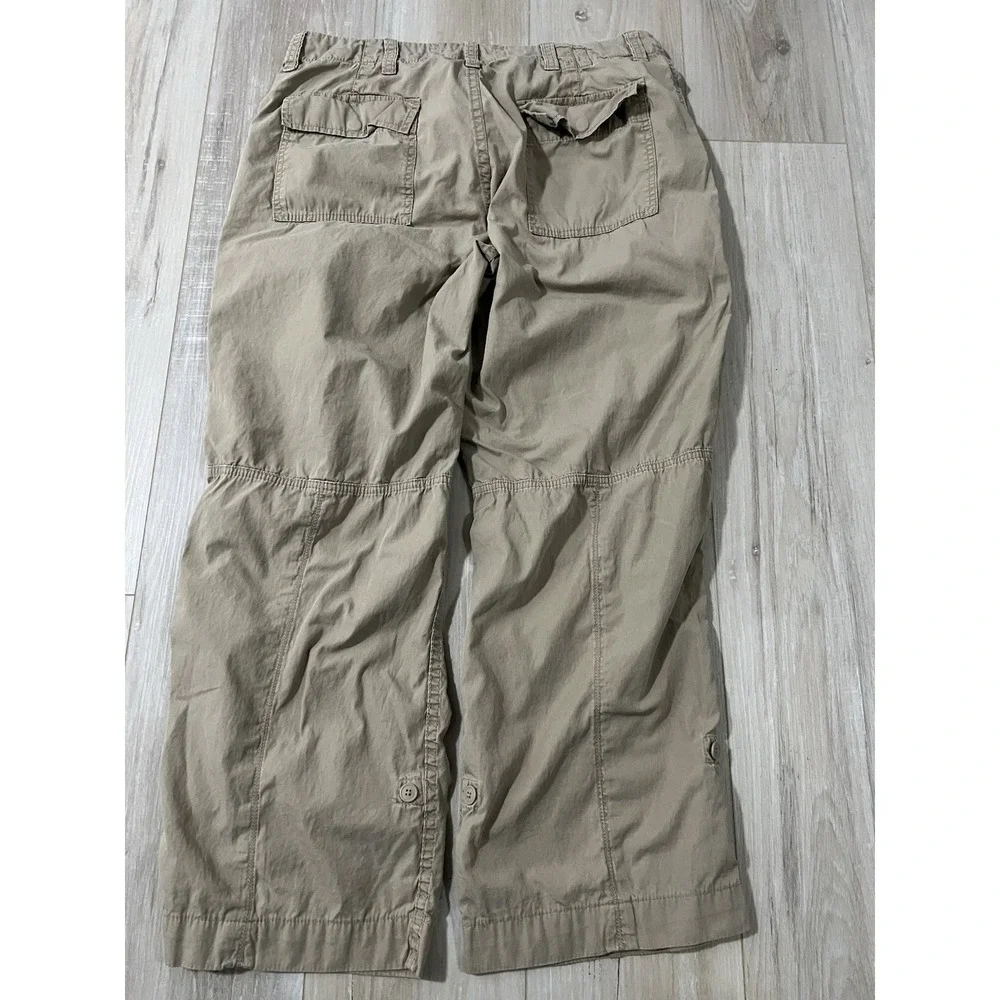 Vintage Polo Ralph Lauren Pants Mens Size 34 Tan Khaki Multi Pocket Cargo